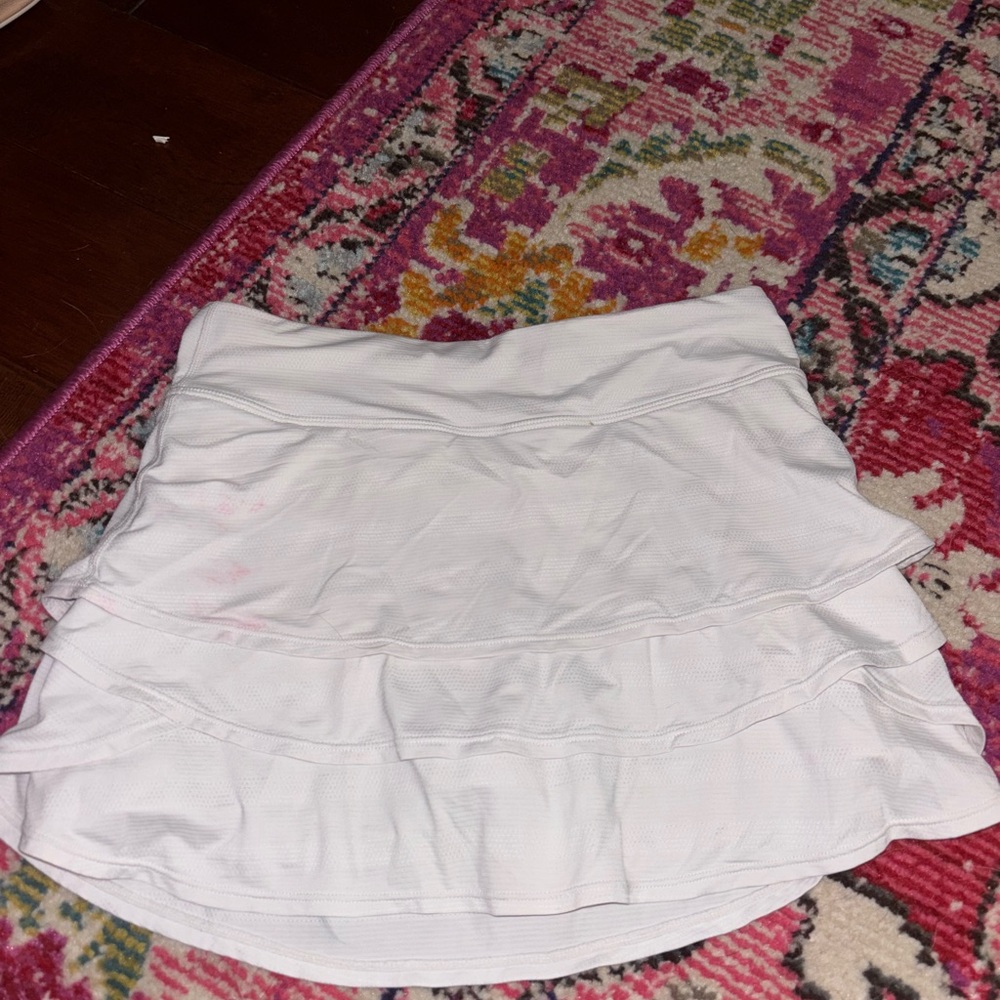 White Ruffle Workout Skirt